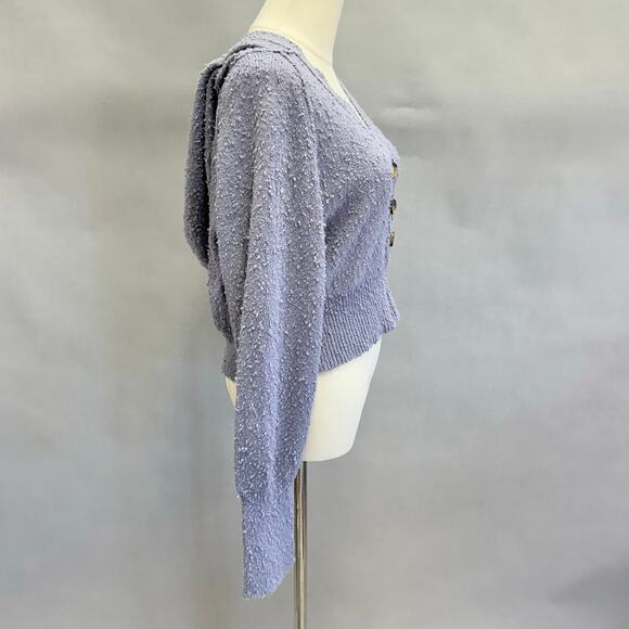 Free People Found My Friend Hoodie in Storm-lavender size Small Cropped Slouchy - Picture 12 of 15